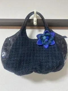 ＊美品＊オシャレな　DIANAダイアナ　花モチーフハンドバッグ ツイード調のサムネイル