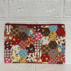 ハンドメイド　フラットポーチ ハニーチューン