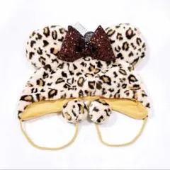 ディズニー ヒョウ柄ファンキャップ スパンコール ブラウン ミニー