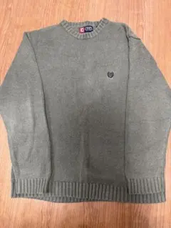 オリーブグリーン クルーネックセーター Lサイズ