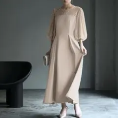 GIRL ピンクベージュ パーティードレス Mサイズ