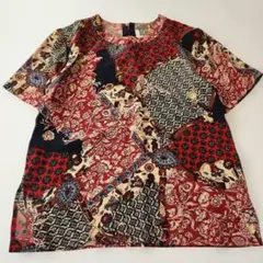 Sheson. 多色葉模様 五分袖チュニック 即購入OK！ - メルカリ