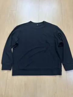 ユニクロ ソフトニットフリース クルーネックT レディース ブラック Lサイズ