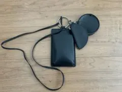 スマホショルダーバッグ ブラック マルチポーチ付き