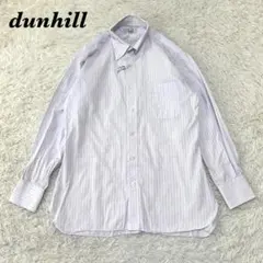 dunhill 長袖 ビジネス ボタンダウンドレスシャツ 薄パープル ストライプのサムネイル