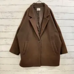 LOWRYS FARMブラウン チェスターコートF 冬レディース✨オーバーサイズ