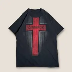 【ジーザス】10s タグ無 クロス 救い 救済 両面プリント Tシャツ 黒