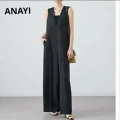 【完売品】ANAYI アナイ　リネン調　オックスV オールインワン