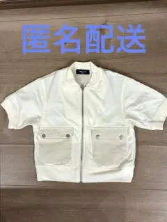 【即購入⭕️】コムサイズム アイボリー 半袖ジップアップブルゾン100㎝