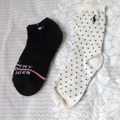 【新品】トミーヒルフィガー ロゴ入り＆Ralph Laurenドット柄ソックス