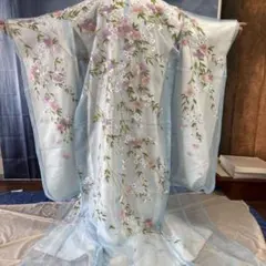 桜と枝垂れ柳の刺繍入りオーガンジー打掛 - メルカリ