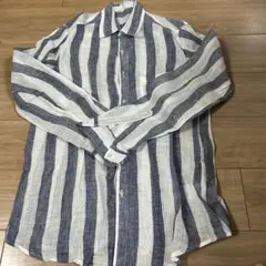 URBAN RESEARCH リネン100% ブルーホワイトシャツ 40