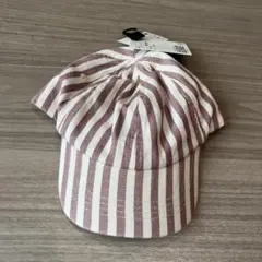 h&m キャップ　帽子　ストライプ　ピンク