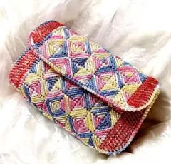 ハンドメイド　あみつけネットのポーチ