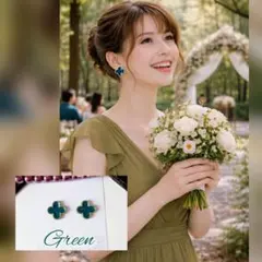 人気ꕤ୭*四葉 クローバー ピアス イヤリング グリーン