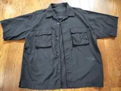 GU ナイロンオーバーサイズシャツ(5分袖) MEN ブラック Lサイズのサムネイル