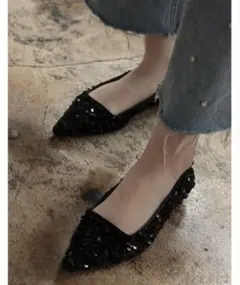 [MEISM by Re:EDIT]スパンコールフラットパンプス