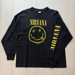 (XL) 90s Vintage Nirvana L/S スマイル Tシャツのサムネイル