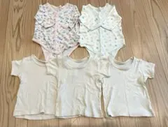 묶음 판매 70cm ベビー肌着 綿100% 長袖ロンパース 半袖 インナー