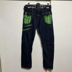 ドミネイト☆ハンドクラフトジーンズ☆men'sダークブルーデニムLウエスト82のサムネイル