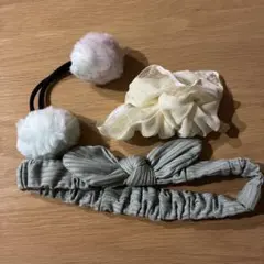 シュシュ　ヘアバンド　ヘアゴム　キッズ　3点セット　かわいい