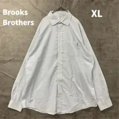 ブルックスブラザーズ 長袖 ドレスシャツ 青系 綿100 USA古着【6967】