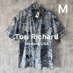 ✅新品【Tori Richard】アロハシャツMタパ柄コットンローン貝ボタンのサムネイル
