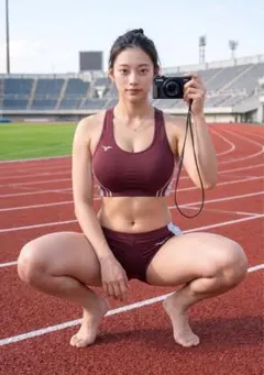 AI美女 グラビア写真 陸上競技場 No.178