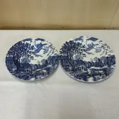 《ジョンソンブラザーズ》皿2枚セット　スープ皿　大皿　絵皿　キッチン　食器