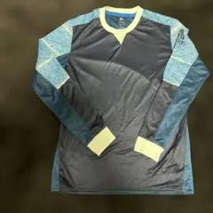 adidas 長袖シャツ ネイビー/ライトブルー　Sサイズ