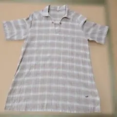CROCODILE チェック柄 スキッパー チュニック 半袖のサムネイル