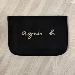 agnès b. 黒 ナイロンポーチ