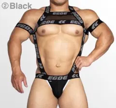 【EGDE】THRUST MESH Wline ジョックストラップ 黒　S-M