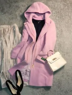 ビーミング ビームス PECOラムズウール 2WAY フード付き コート M 冬