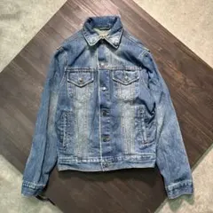 7AS10 デニムジャケット　Gジャン ブルー　アメカジ　M タイト　古着