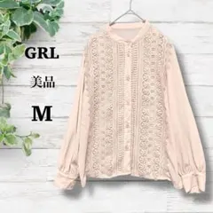 美品【グレイル】レース　ブラウス　M グレージュ　上品