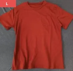Tシャツ L ティーシャツ 綿ポリエステル◆ 朱色ワインカラー 980円