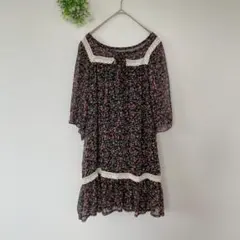 オリーブデオリーブ［F］上品フェミニン◎小花柄×ポイントレース◎七分袖チュニックのサムネイル
