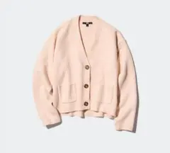 【新品未使用】ユニクロ スフレヤーンVネックショートカーディガン ピンク