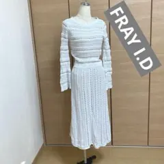 FRAY I.D（フレイ アイディー）柄編みニットワンピース
