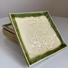 【昭和レトロ】花模様 和皿 5枚セット