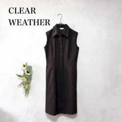 CLEAR WEATHER　ノースリーブワンピース　タイト　ブラウン　Ｍ