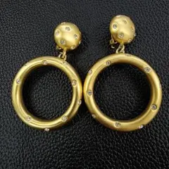 希少 GIVENCHY ヴィンテージ イヤリング ゴールド フープ 大ぶり