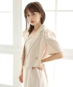 【新品タグ付き】niceclaup チェックショートシャツ