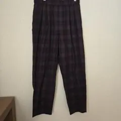 チェック柄ワイドパンツ（ダークトーン）