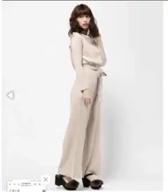 新品タグ付きスナイデル♡茶色ウエストリボン付きリブニットオールインワン