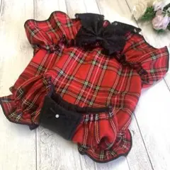 879→ キャンディースリーブスモックワンピ/Sサイズ/犬服/犬服ハンドメイド