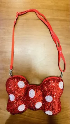 【未使用・レア】ミニー マウス　スパンコール リボンポシェット　ショルダーバッグ