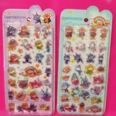 ラスト!!☆ぷっくり硬いシール②点set☆3D立体シール☆（アンパン）