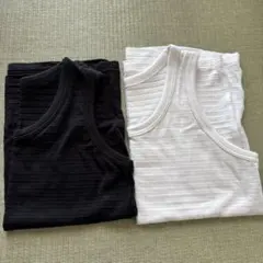 ノースリーブタンクトップ 130サイズ 2枚セット 黒白